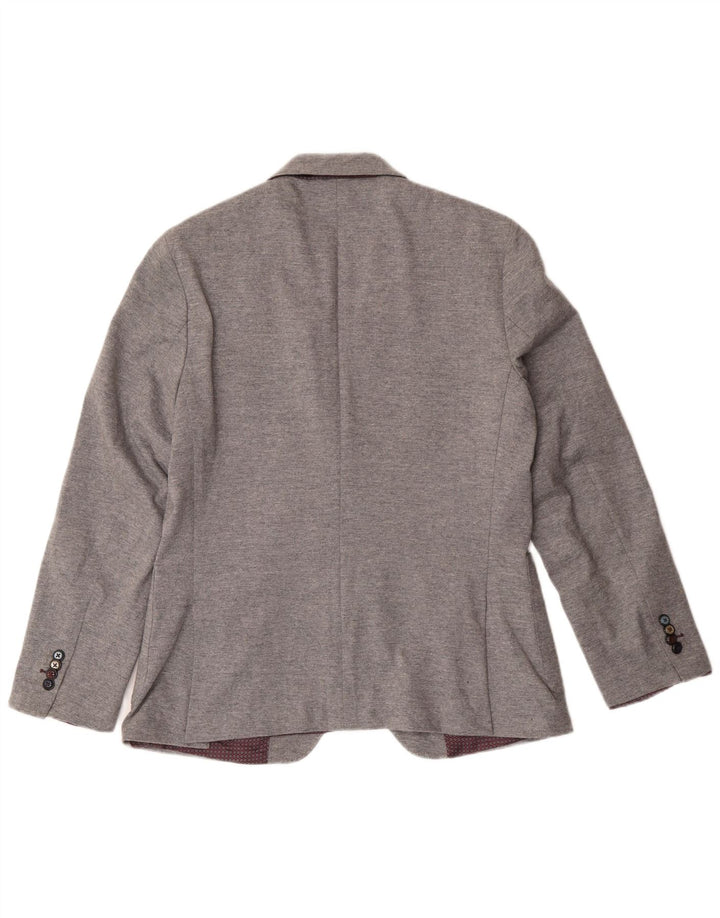 John Barritt Womens 2 Button Blazer Jacket IT 50 XL Grey Cotton