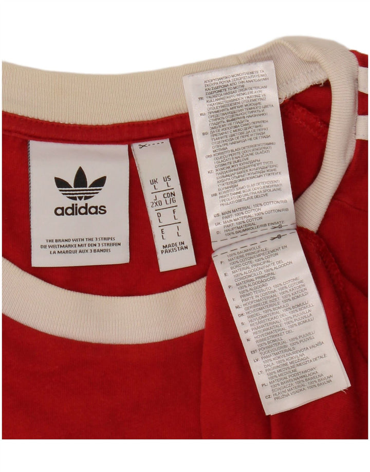 ADIDAS Mens T-Shirt Top Large Red Cotton