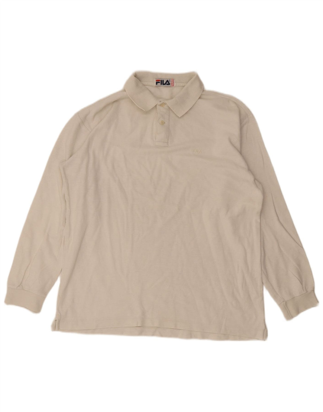 Fila Mens Long Sleeve Polo Shirt US 42 Large White