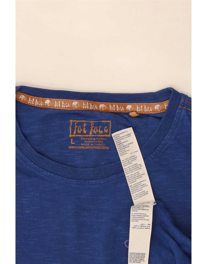 Fat Face Mens Graphic Top Long Sleeve Large Blue Flecked Cotton