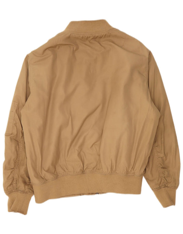 Topshop Womens Oversized Bomber Jacket UK 12 Medium Beige Polyester