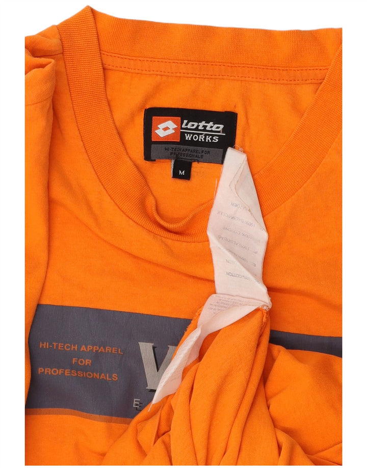 Lotto Mens Graphic T-Shirt Top Medium Orange Cotton