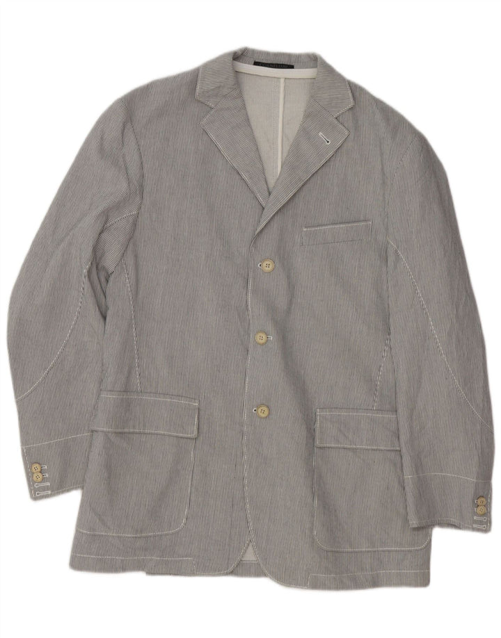 Corneliani Mens 3 Button Blazer Jacket UK 36 Small Grey Pinstripe