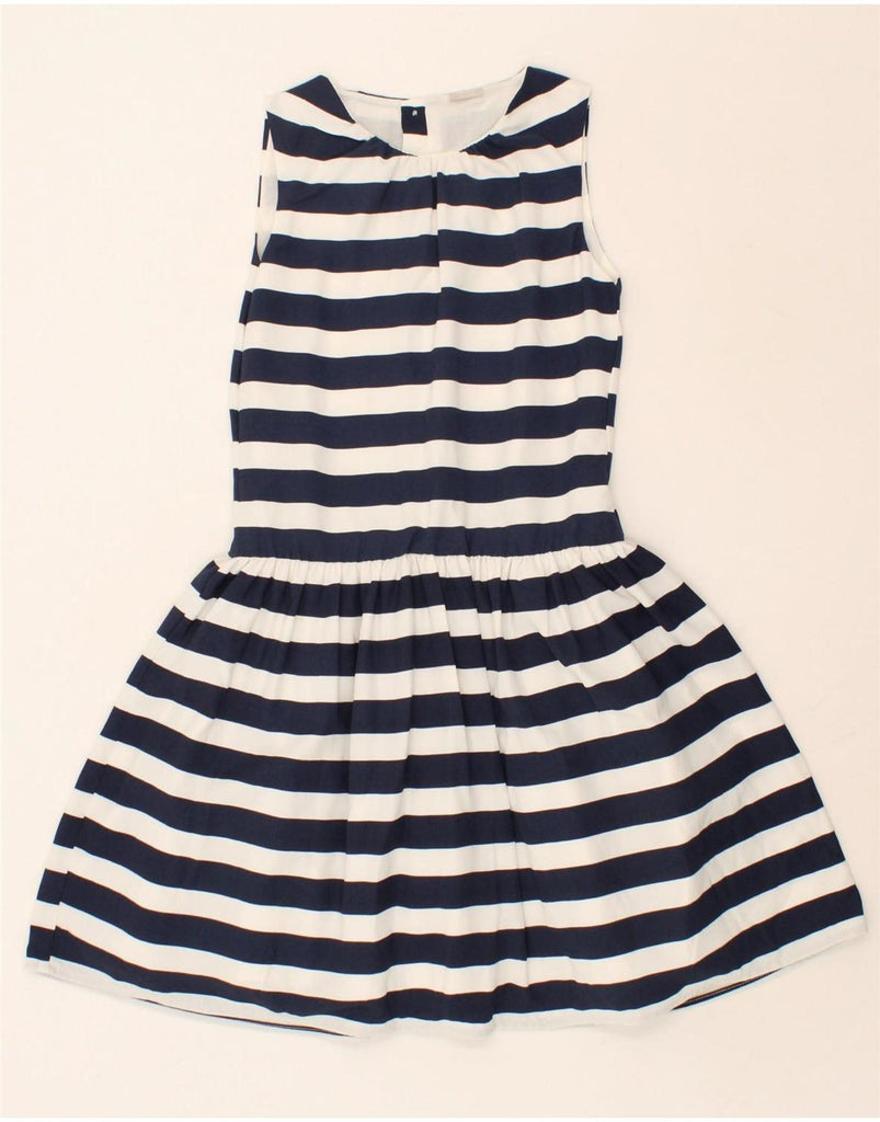 NAME IT Girls A-Line Dress 12-13 Years Navy Blue Striped Polyester Vintage Name It and Second-Hand Name It from Messina Hembry 