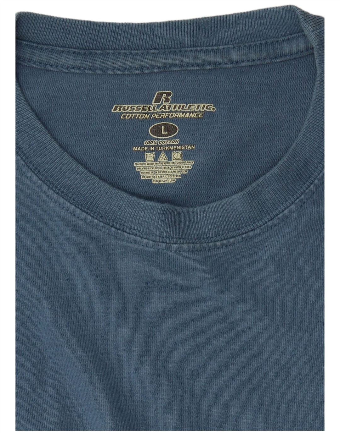 Russell Athletic Mens T-Shirt Top Large Blue Cotton