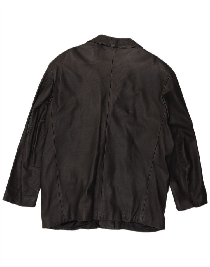 Regina Mens Leather Jacket UK 44 2XL Black Leather