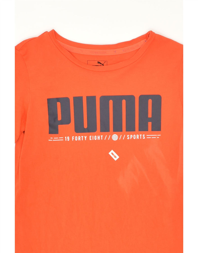 PUMA Boys Graphic T-Shirt Top 9-10 Years Medium  Orange Cotton | Vintage Puma | Thrift | Second-Hand Puma | Used Clothing | Messina Hembry 