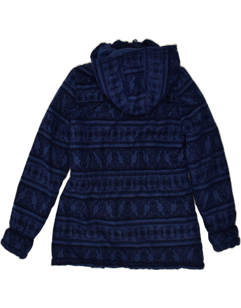DESIGUAL Girls Hooded Windbreaker Jacket 13-14 Years Navy Blue Striped | Vintage Desigual | Thrift | Second-Hand Desigual | Used Clothing | Messina Hembry 