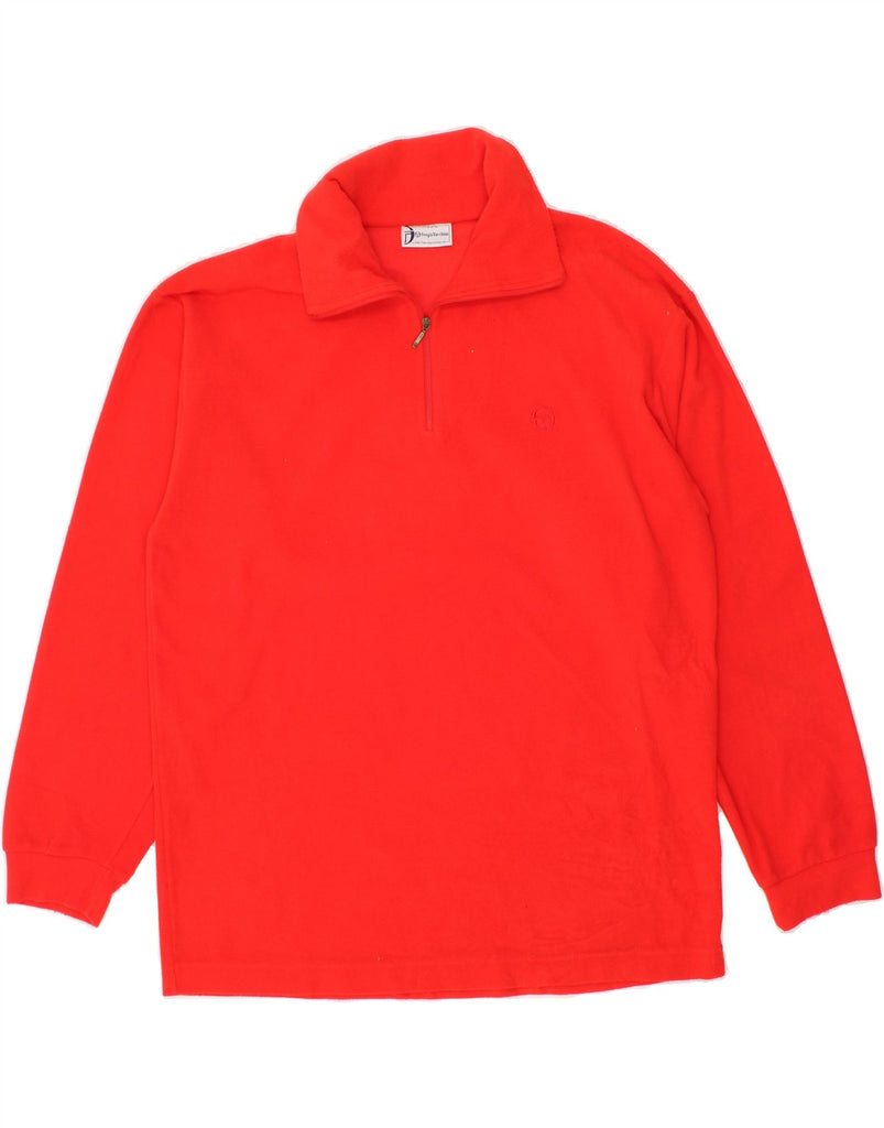 SERGIO TACCHINI Mens Zip Neck Fleece Jumper Large Red Polyester | Vintage Sergio Tacchini | Thrift | Second-Hand Sergio Tacchini | Used Clothing | Messina Hembry 