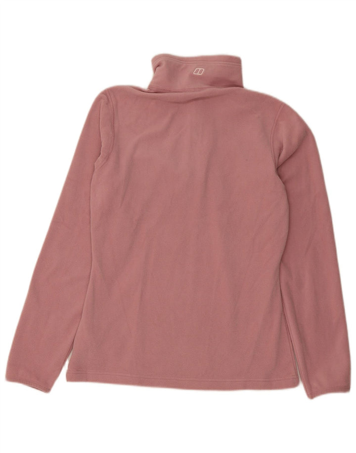 Berghaus Womens Zip Neck Fleece Jumper UK 10 Small Pink Polyester