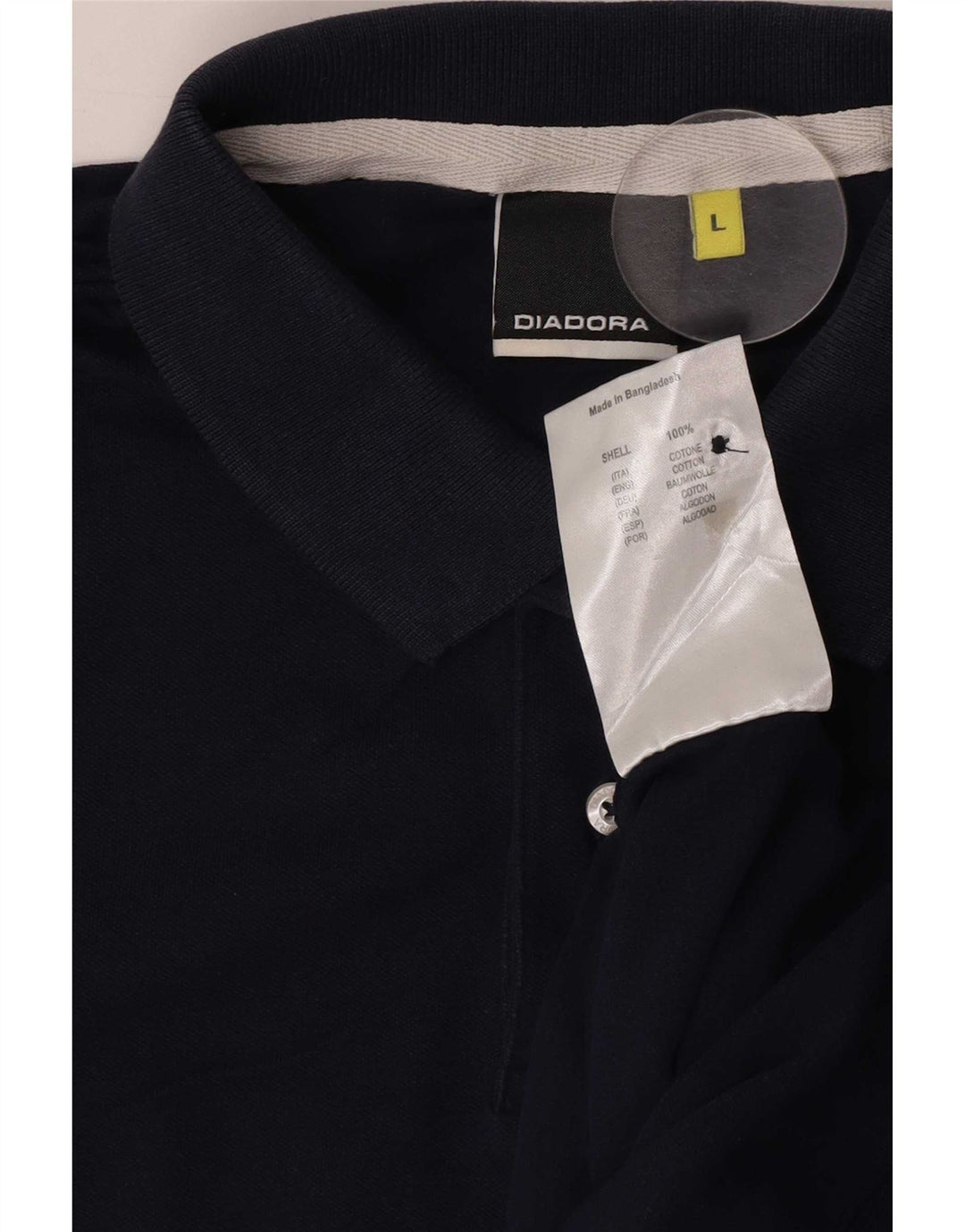 Diadora Mens Polo Shirt Large Navy Blue Cotton