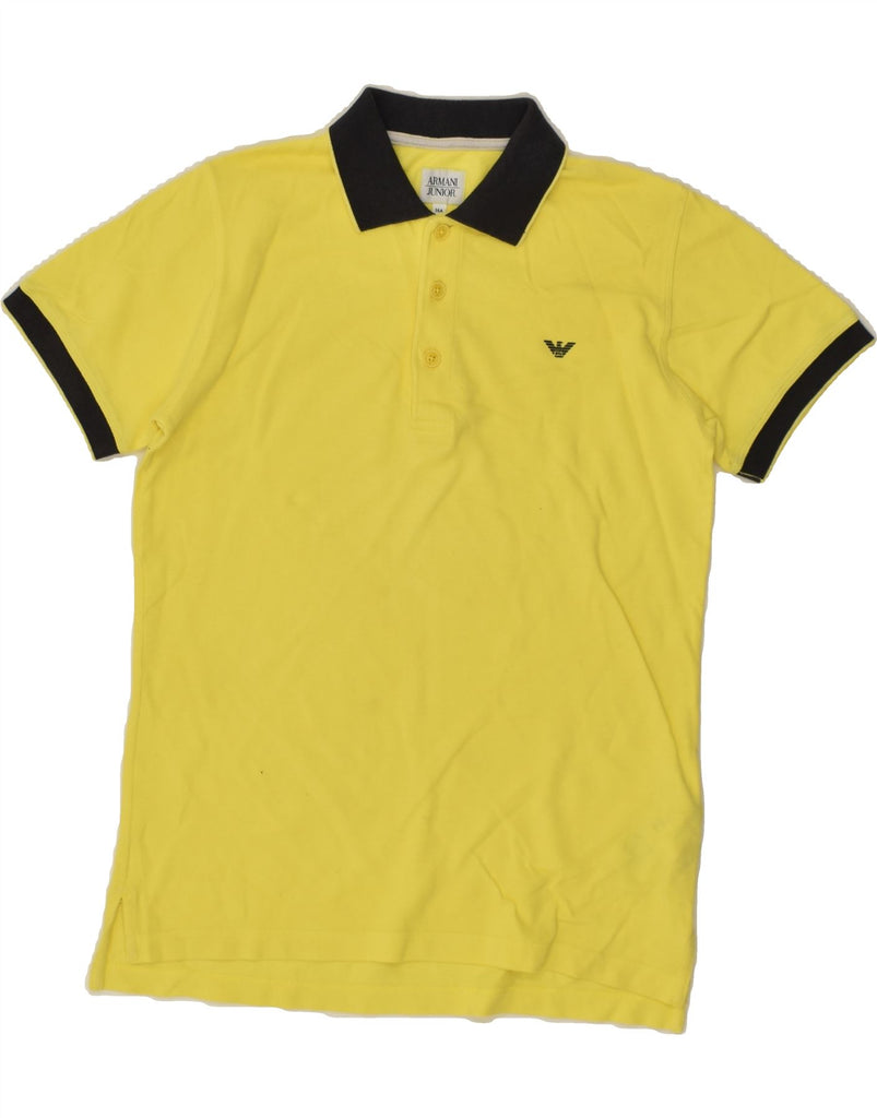 ARMANI JUNIOR Boys Polo Shirt 13-14 Years Yellow Cotton | Vintage Armani Junior | Thrift | Second-Hand Armani Junior | Used Clothing | Messina Hembry 