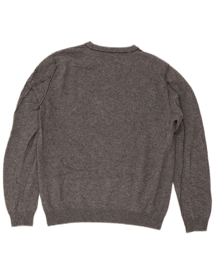 Blauer Mens Crew Neck Jumper Sweater Large Grey Flecked Wool