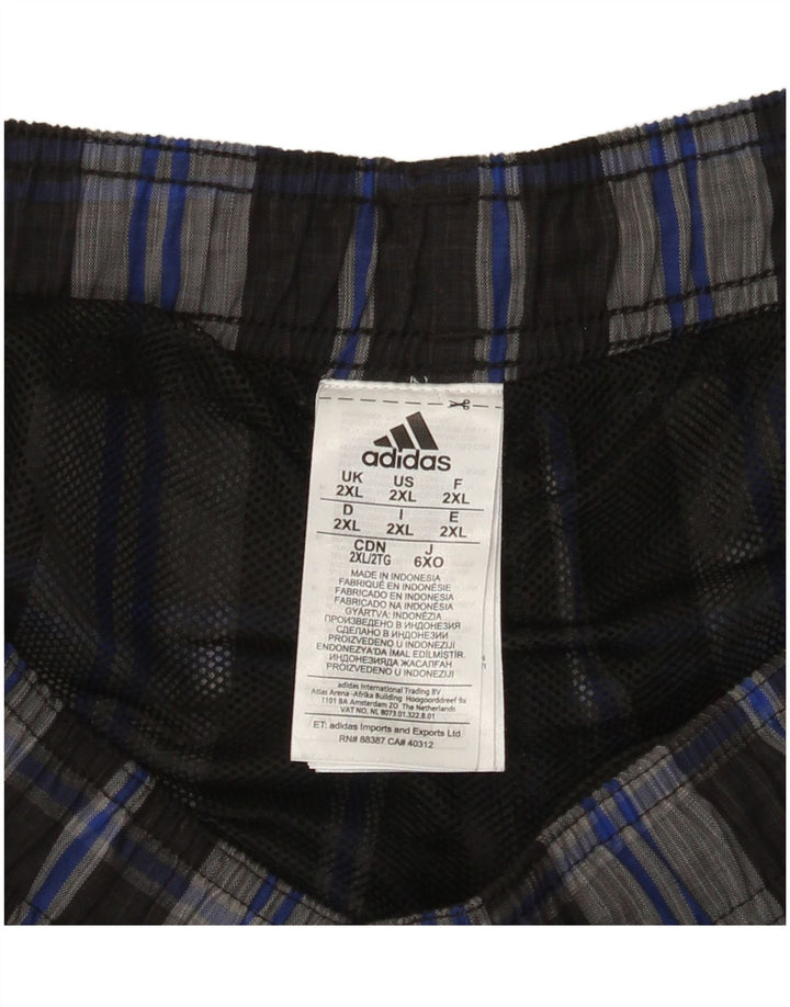 Adidas Mens Swimming Shorts 2XL  Grey Check Polyester