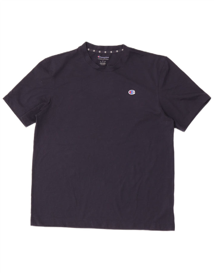 Champion Mens T-Shirt Top Large Navy Blue Polyester
