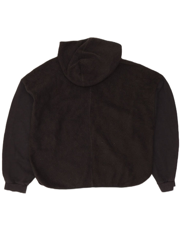 Adidas Womens Oversized Hooded Fleece Jumper UK 12/14 Medium Black