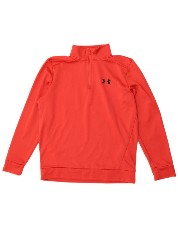 Under Armour Mens Zip Neck Sweatshirt Jumper Medium Red Polyester