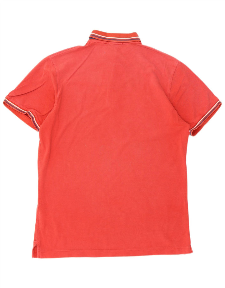 Gant Mens Polo Shirt Medium Red Striped Cotton