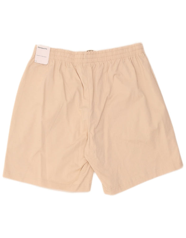 Nike Mens Swoosh Standard Fit Sport Shorts Large Beige Cotton