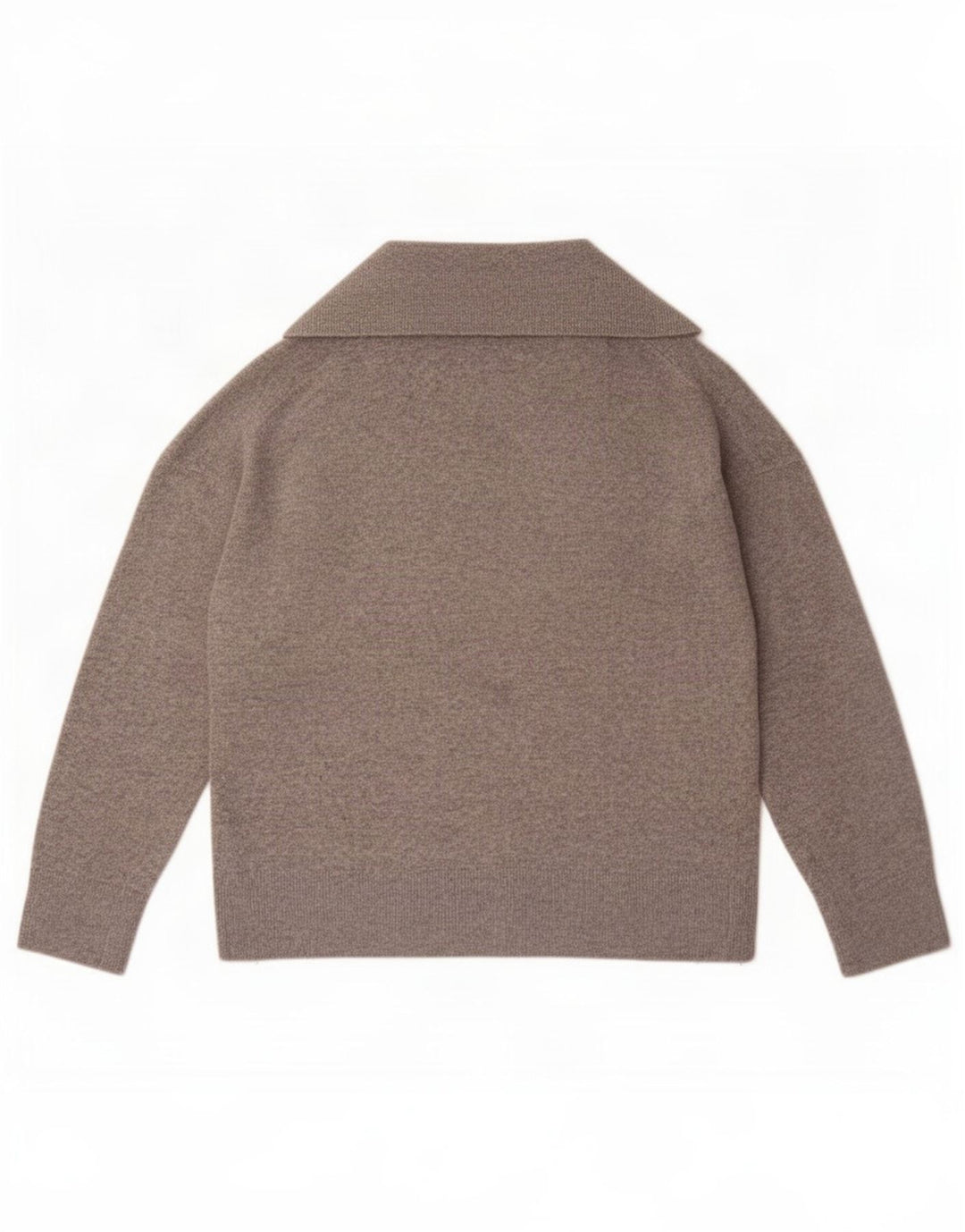 Massimo Dutti Womens Oversized Polo Neck Jumper Sweater UK 12 Medium Grey