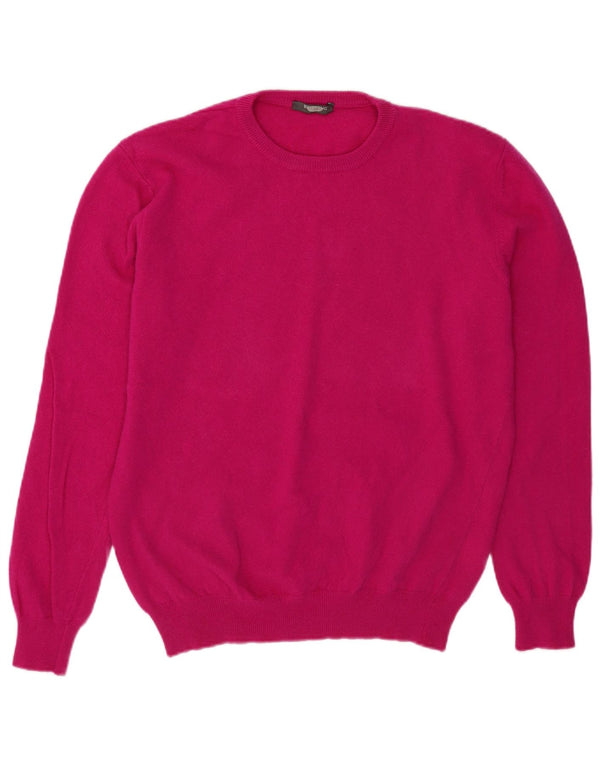 BRIEFING Womens Crew Neck Jumper Sweater UK 16 Large Pink Wool