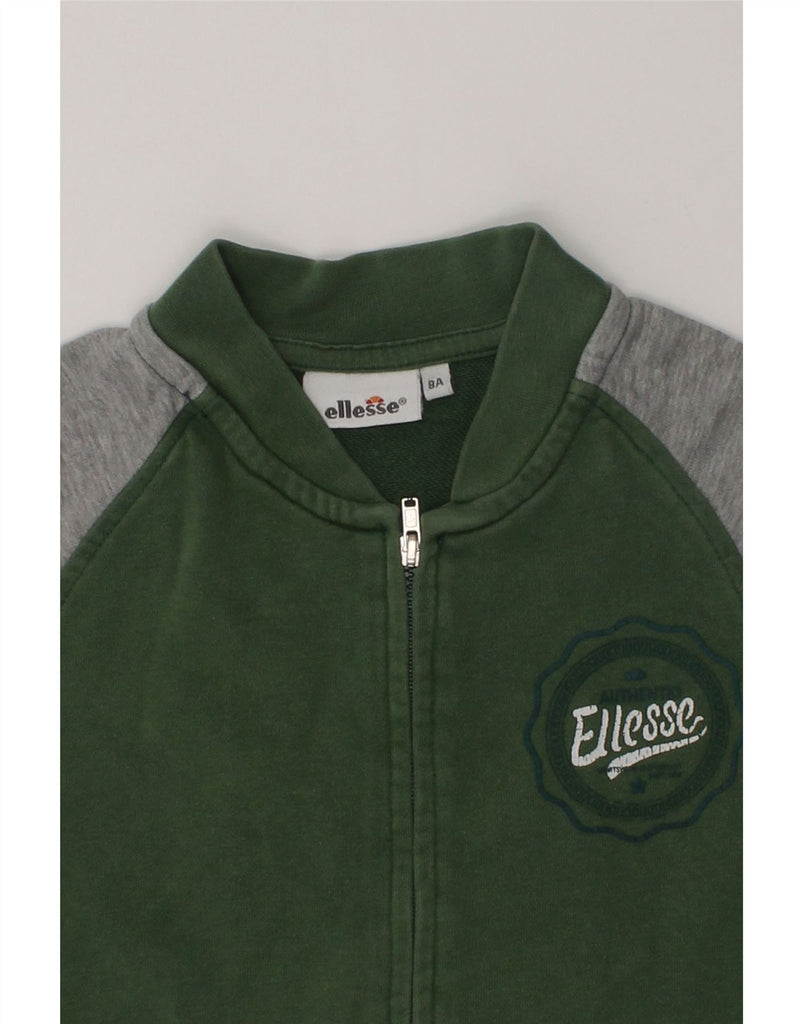 ELLESSE Boys Varsity Jacket 7-8 Years Green Colourblock Cotton | Vintage Ellesse | Thrift | Second-Hand Ellesse | Used Clothing | Messina Hembry 