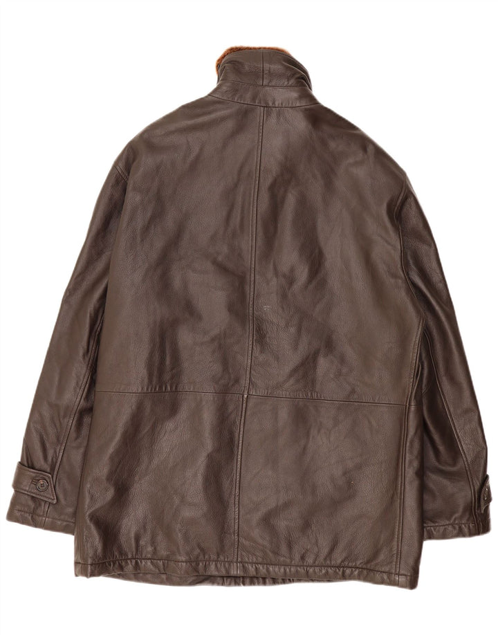 Martin Eden Mens Leather Jacket IT 50 Large Brown Leather