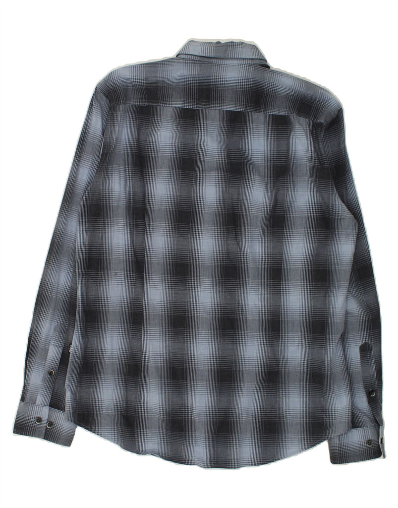 HUGO BOSS Mens Slim Fit Shirt Medium Blue Check Cotton | Vintage Hugo Boss | Thrift | Second-Hand Hugo Boss | Used Clothing | Messina Hembry 