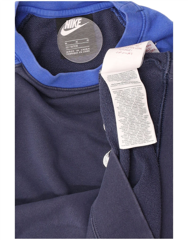 Nike Boys Graphic Sweatshirt Jumper 10-11 Years Medium Blue Colourblock