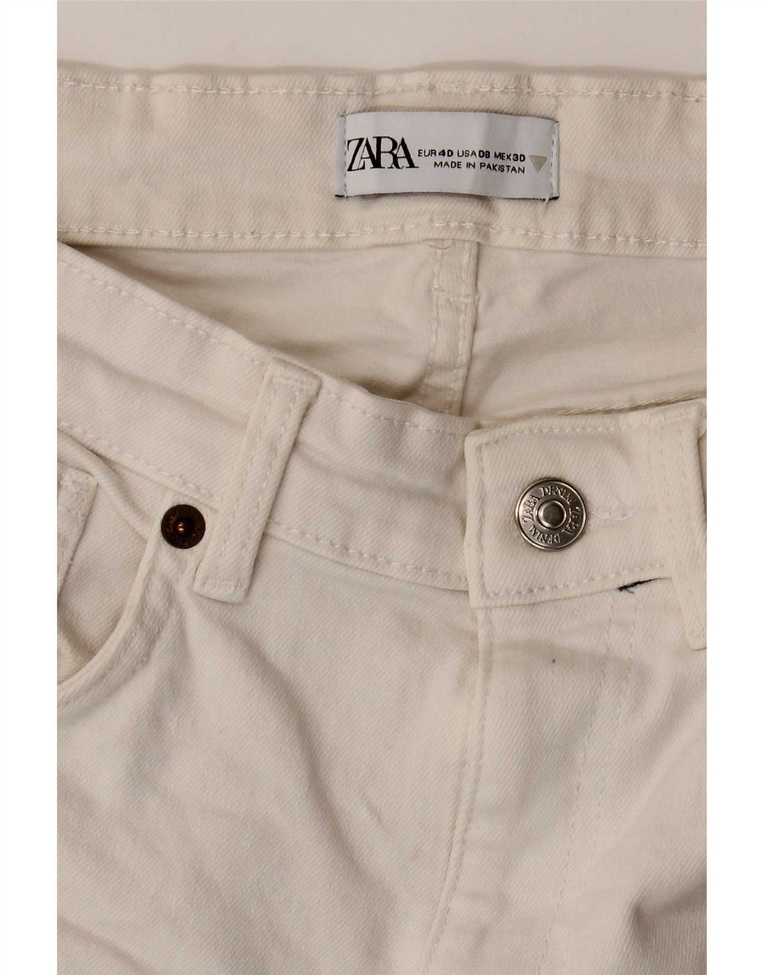 Zara Womens Cropped Jeans EU 40 Medium W30 L23 White