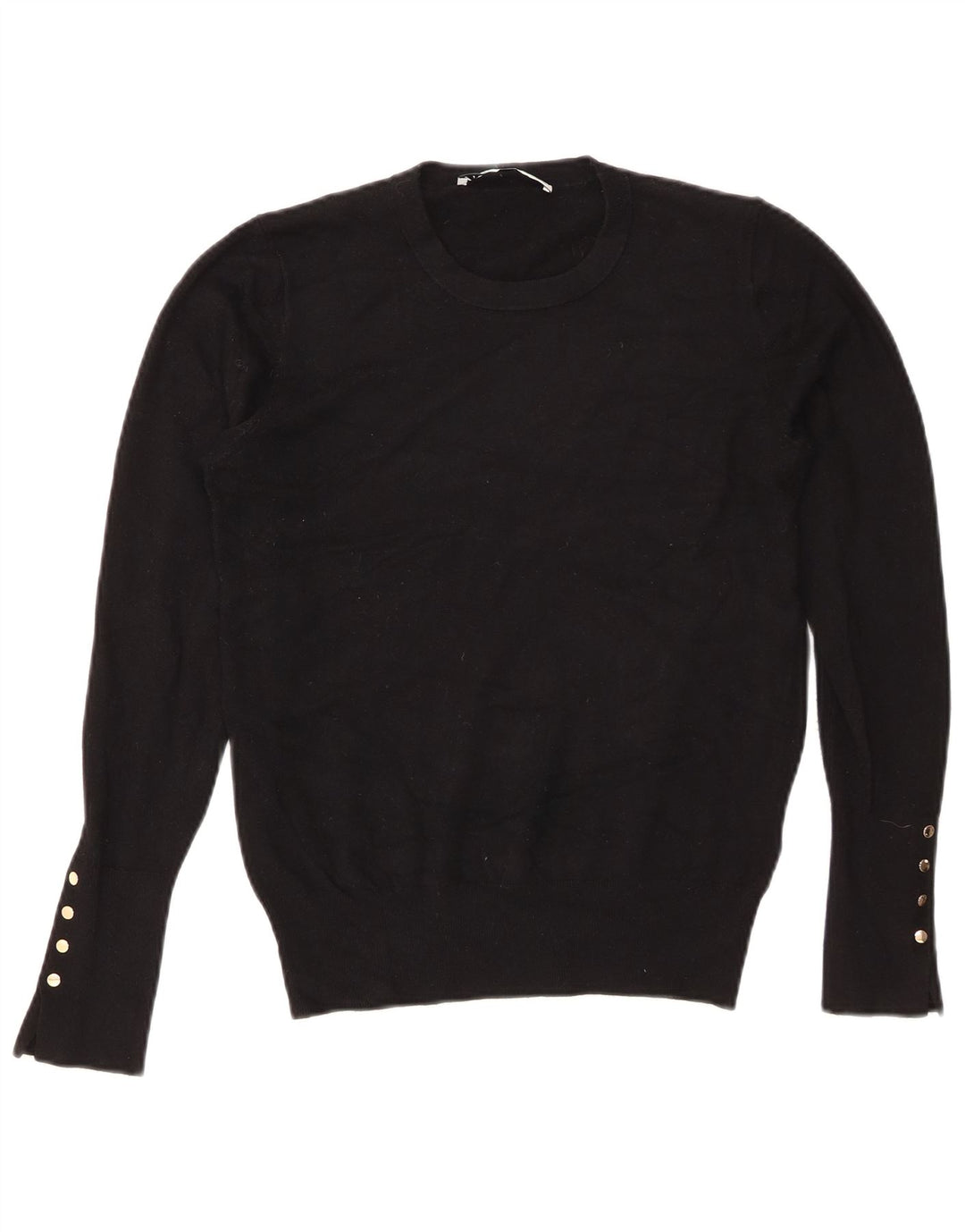 Zara Womens Crew Neck Jumper Sweater UK 16 Large Black