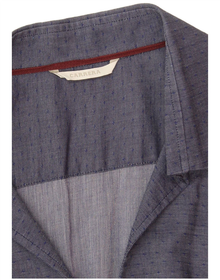 Carrera Womens Shirt UK 12 Medium Navy Blue Spotted
