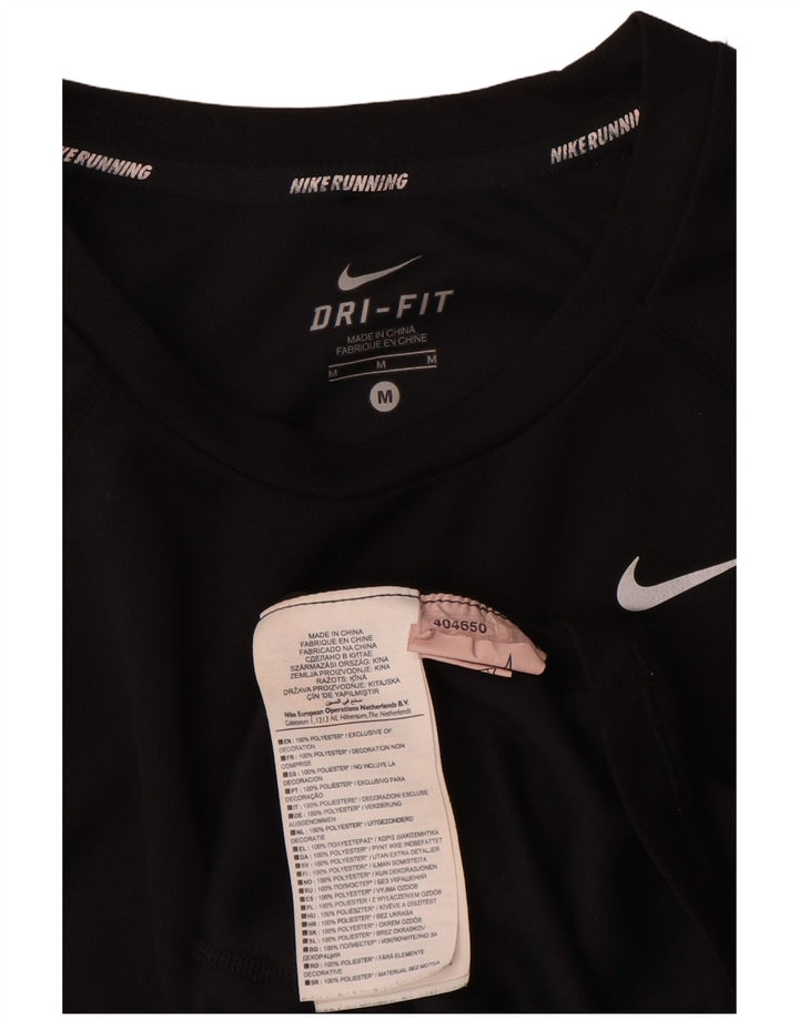 Nike Mens Dri Fit T-Shirt Top Medium Black Polyester