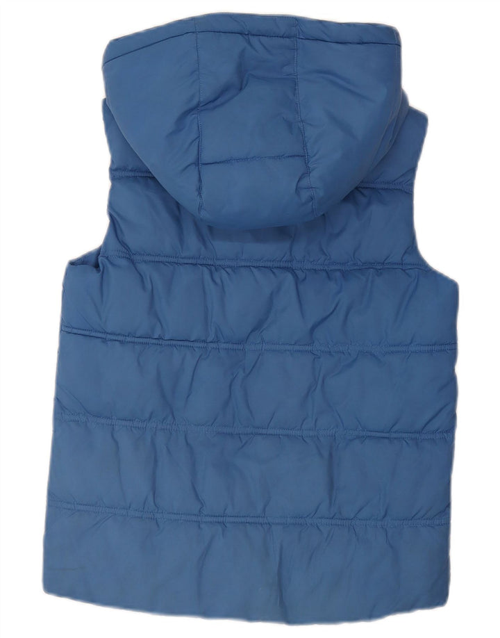 Benetton Boys Hooded Padded Gilet 11-12 Years Large Blue Polyester
