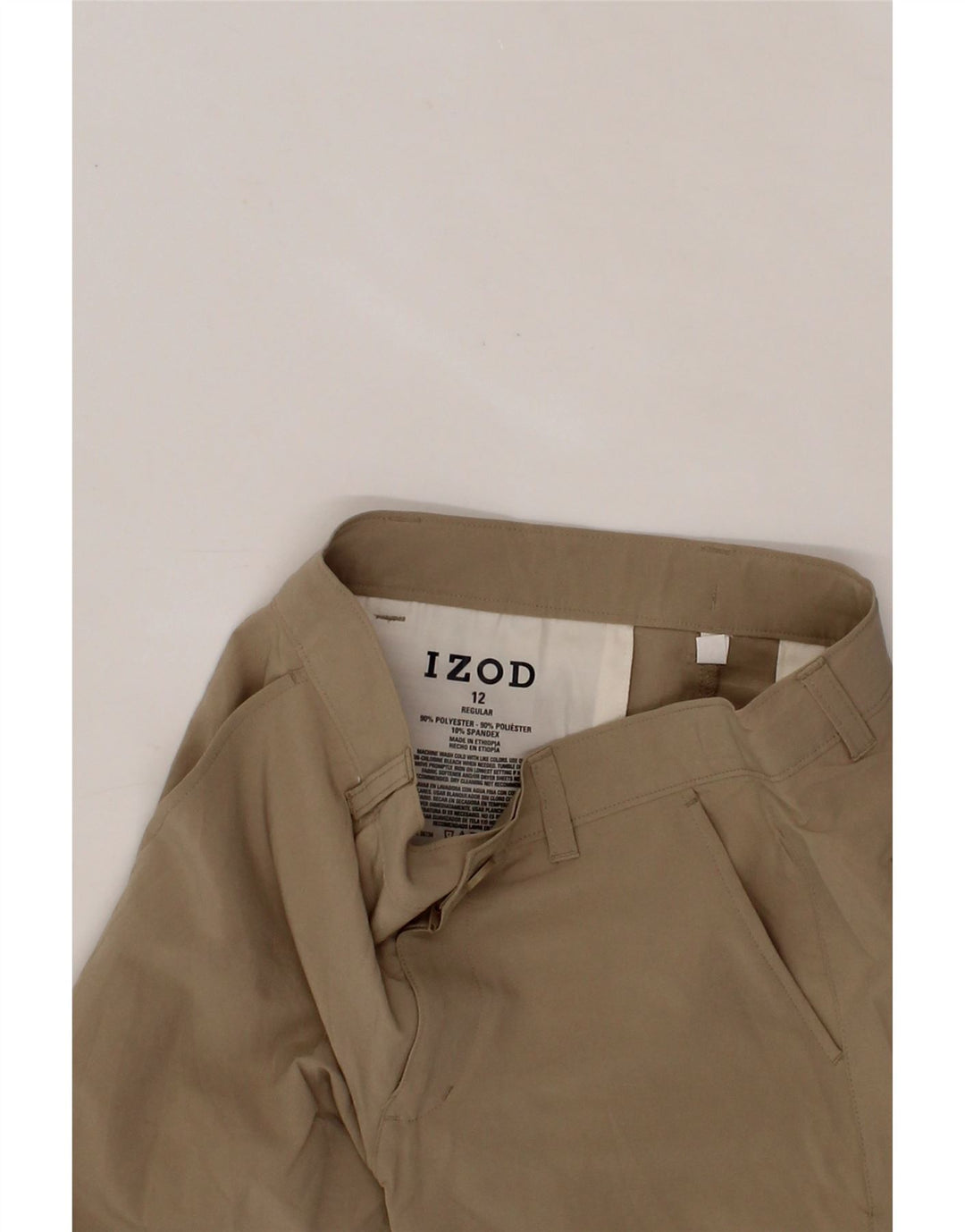 IZOD Boys Chino Shorts 11-12 Years W26  Beige Polyester Vintage Izod and Second-Hand Izod from Messina Hembry 