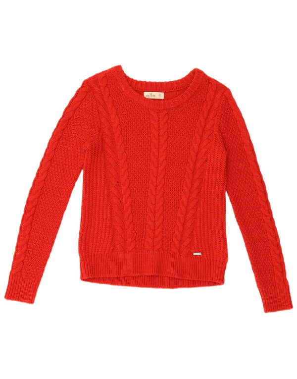 Hollister Womens Boat Neck Jumper Sweater UK 6 XS Red Acrylic