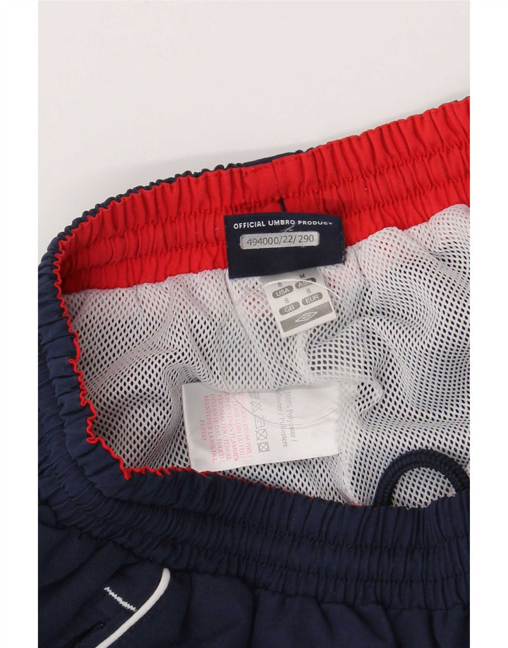 Umbro Mens Graphic Tracksuit Trousers Joggers Small Navy Blue Polyester