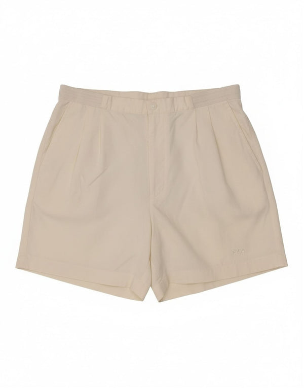 Fila Womens High Waist Pegged Chino Shorts IT 50 XL W34 Off White