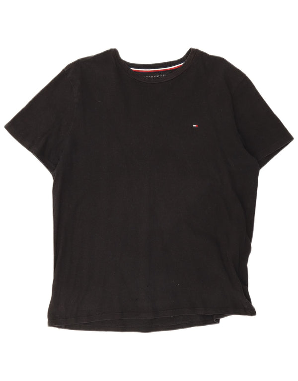 Tommy Hilfiger Mens T-Shirt Top Large Black Cotton