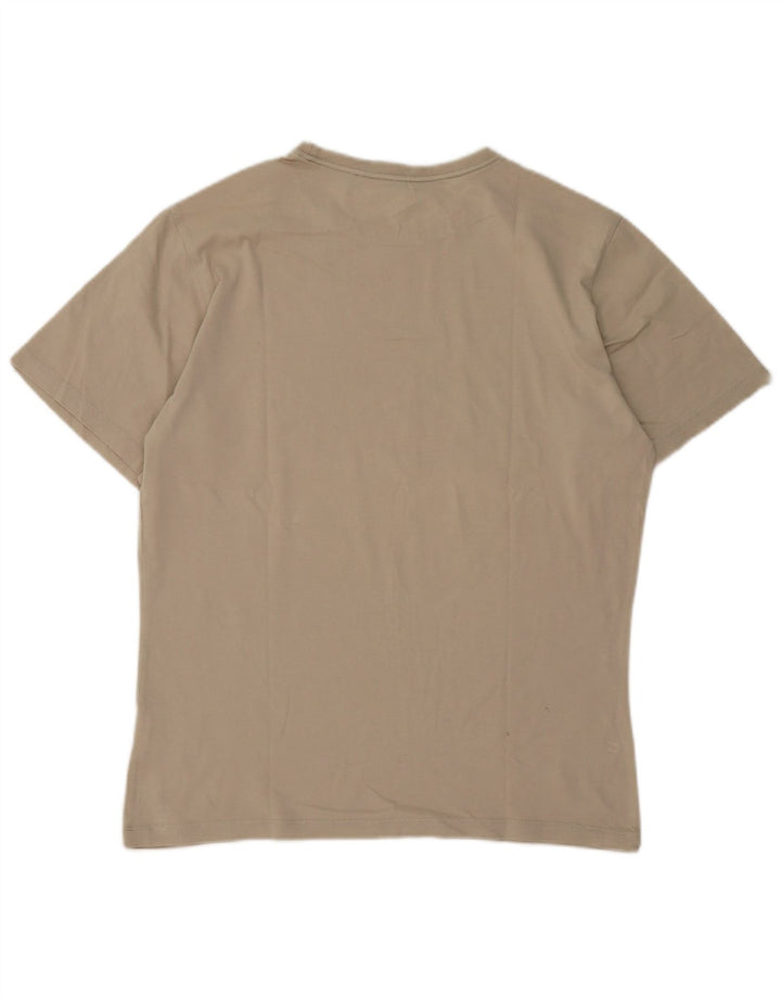 Jack Wolfskin Mens Graphic T-Shirt Top Medium Beige Cotton
