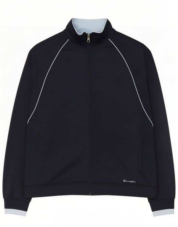 Champion Mens Tracksuit Top Jacket 2XL Navy Blue Polyester