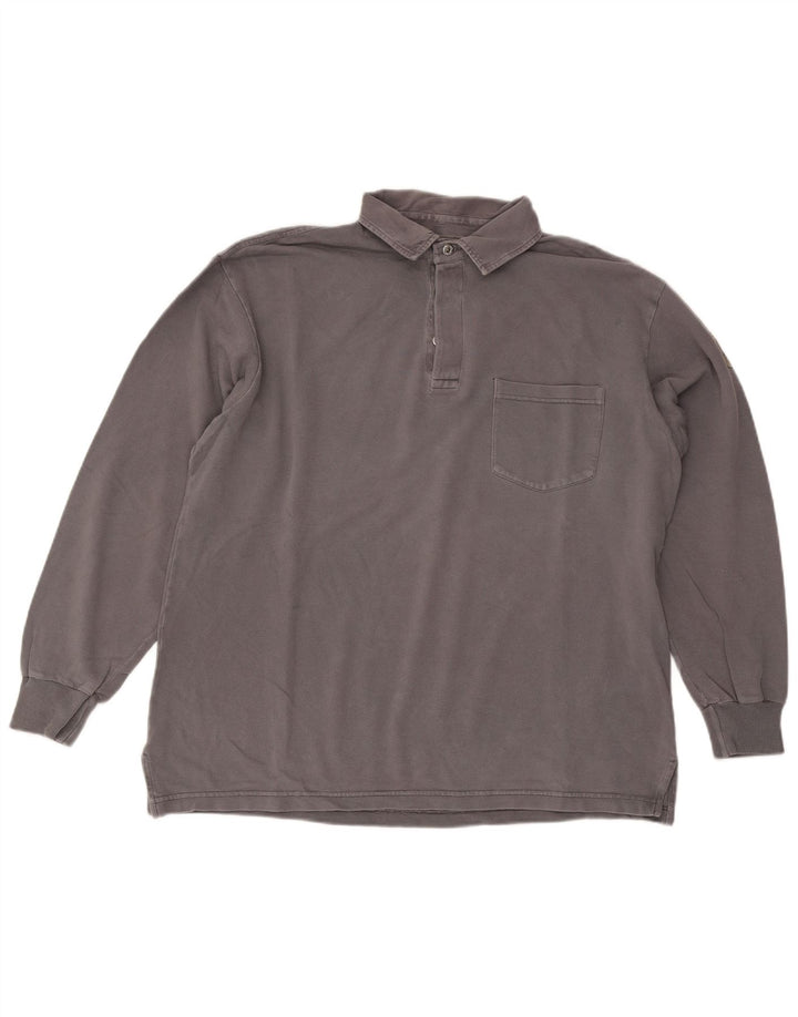 Murphy & Nye Mens Sailmakers Long Sleeve Loose Fit Polo Shirt Medium Grey