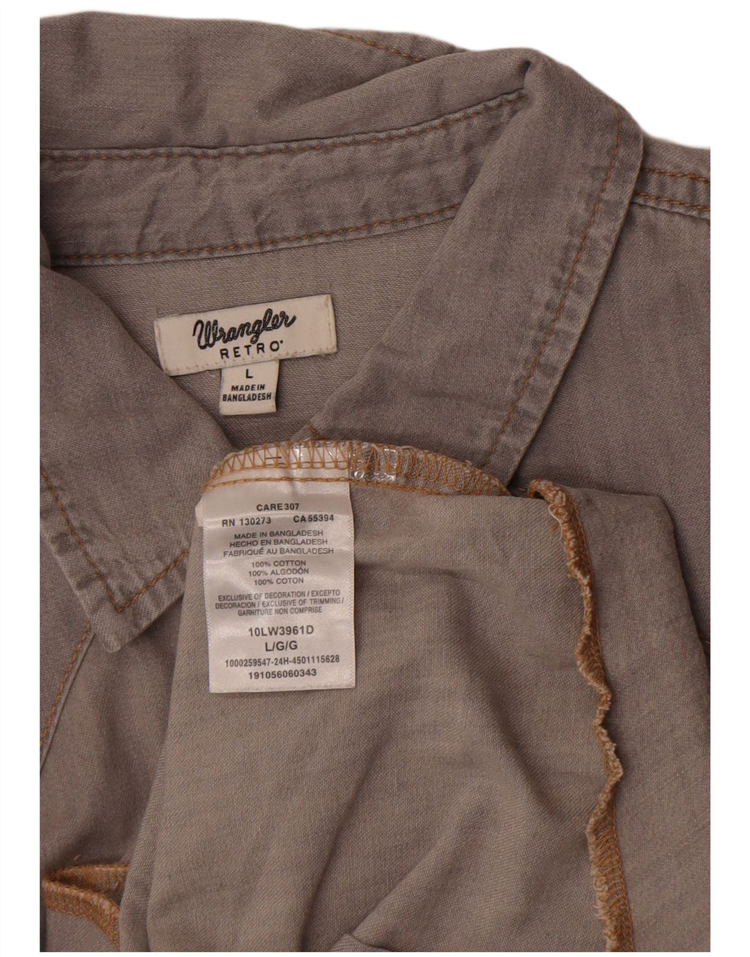 Wrangler Womens Western Shirt UK 16 Large Grey Cotton