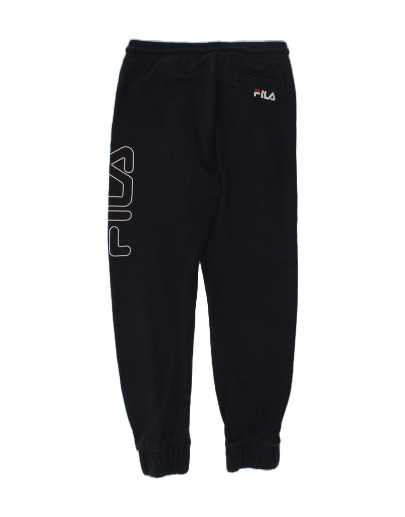 FILA Boys Graphic Tracksuit Trousers Joggers 13-14 Years Navy Blue Cotton | Vintage Fila | Thrift | Second-Hand Fila | Used Clothing | Messina Hembry 