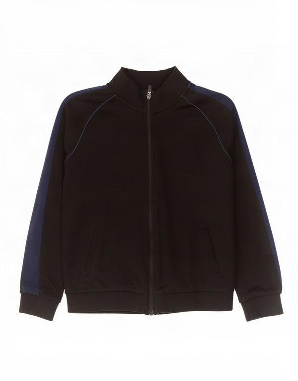 Marks & Spencer Boys Tracksuit Top Jacket 11-12 Years Black Colourblock