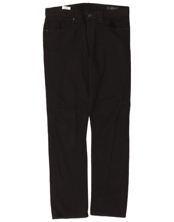 MARKS & SPENCER Mens Slim Jeans W32 L31 Black Cotton