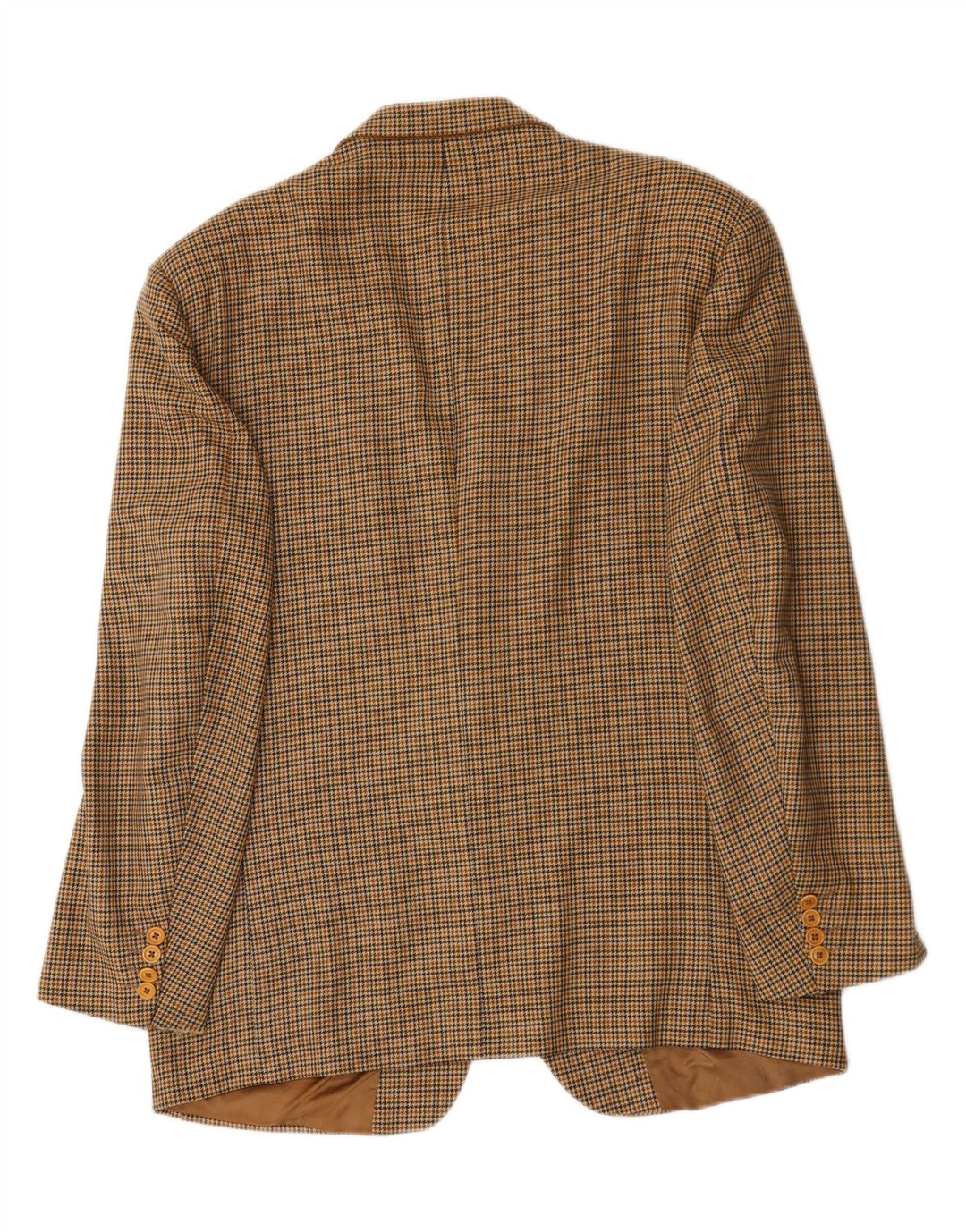 Vintage Mens 2 Button Blazer Jacket IT 54 2XL Brown Houndstooth Virgin Wool