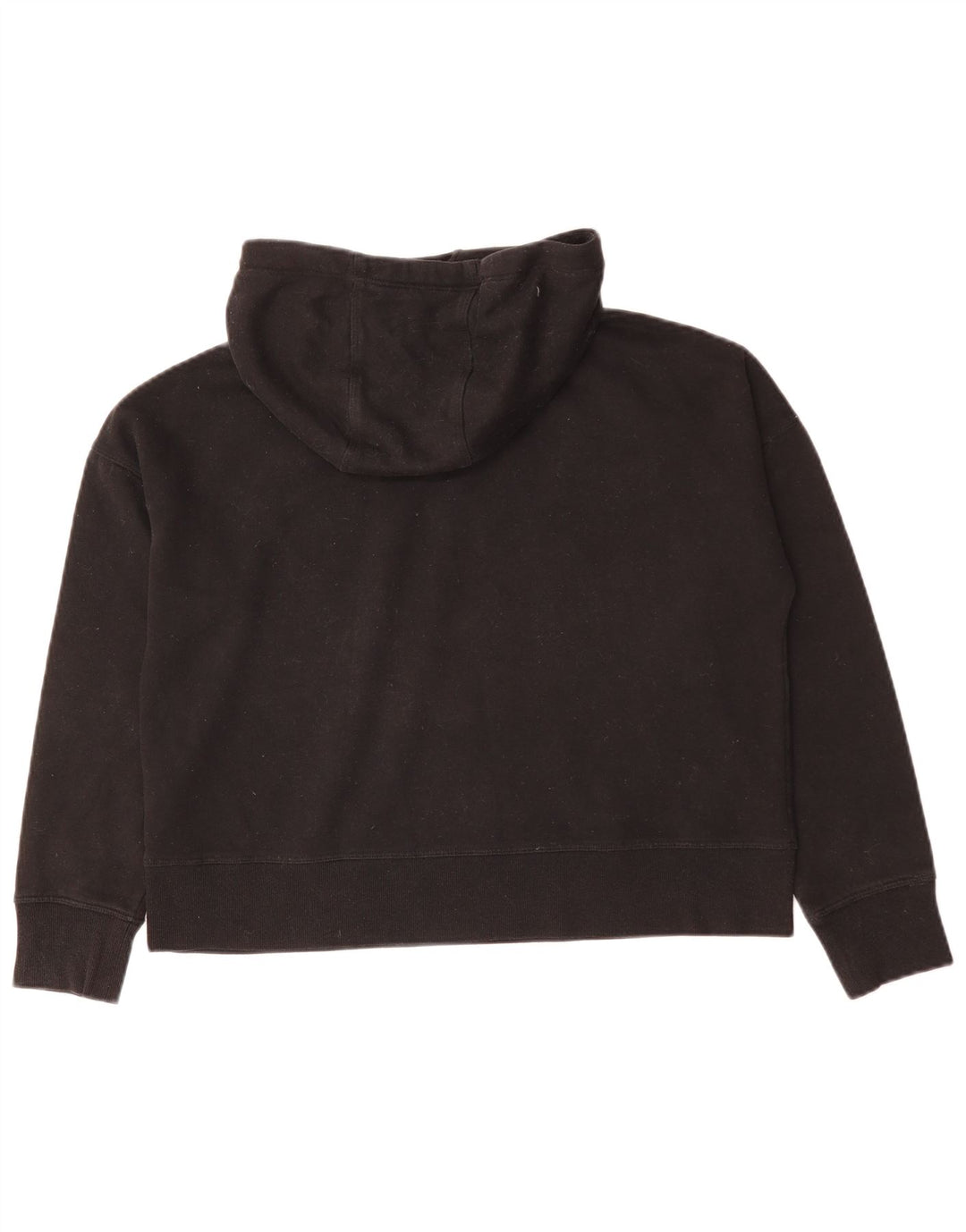 Calvin Klein Womens Crop Hoodie Jumper UK 12 Medium Black Colourblock