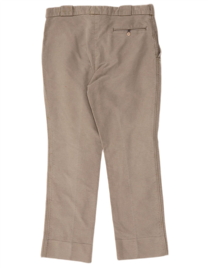Barbour Mens Straight Chino Trousers W36 L30 Grey Cotton