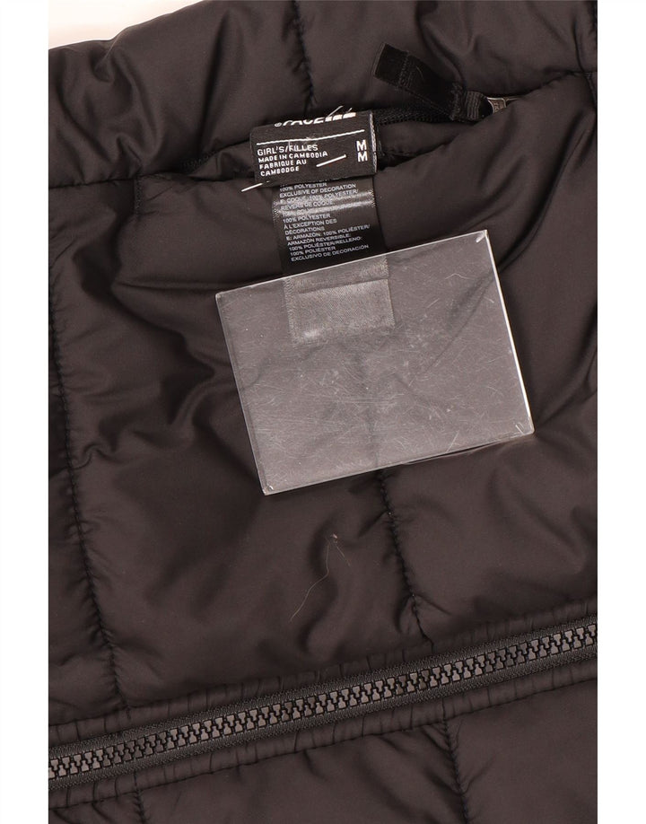 THE NORTH FACE Girls Hooded Padded Jacket 9-10 Years Medium  Black